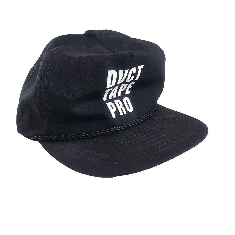 Duct Tape Pro Hat Black Strapback Rope Cap Nissin Made in Philippines Vintage